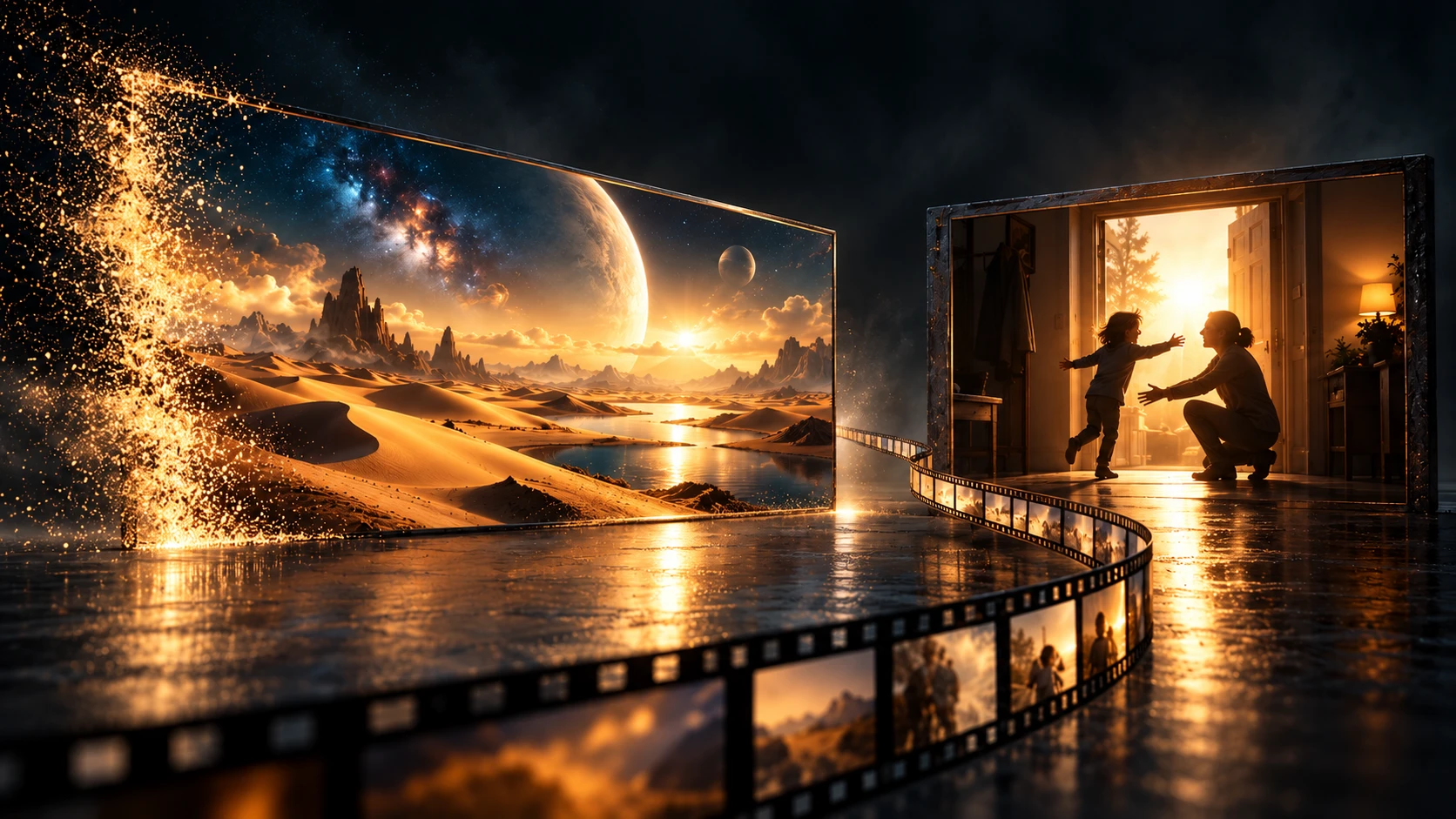 An extraordinary AI landscape linked by film to a meaningful family reunion